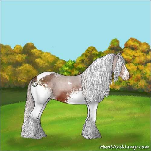 Horse Color:White Spotted Silver Brown Tobiano