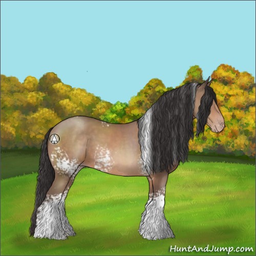 Horse Color:White Spotted Sable Champagne Sabino