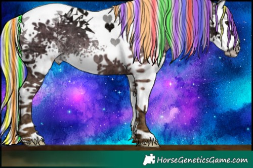 Horse Color:Painted White Spotted Silver Black Ice Splash Tobiano