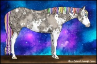 Horse Color:Painted White Spotted Gold Champagne Ice Dun Splash Rabicano 