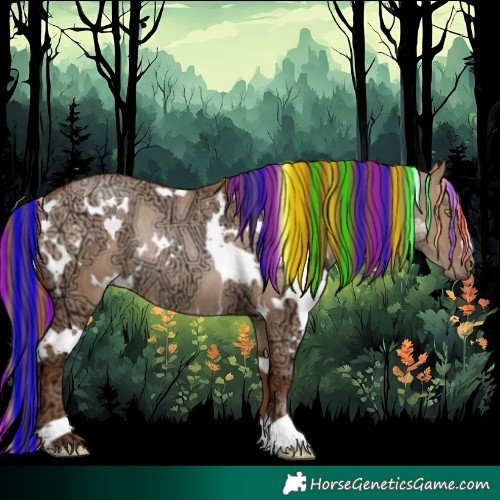 Horse Color:Painted White Spotted Brown Ice Pearl Dun Rabicano