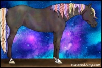 Horse Color:Painted Midnight Silver Amber Champagne Ice Roan 