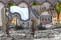 Horse Color:White Spotted Liver Chestnut Mushroom Sabino Blanket 