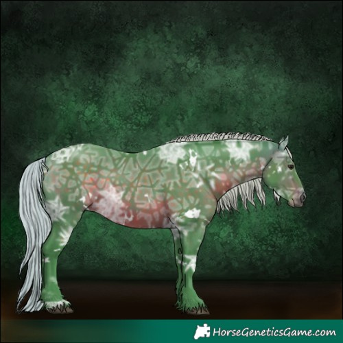 Horse Color:Watercolor White Spotted Silver Brown Ice