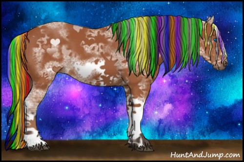 Horse Color:Painted White Spotted Bay Tobiano Frame 