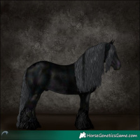 Horse Color:Void Midnight Brown Chinchilla Roan Tobiano 