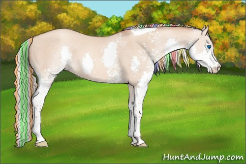 Horse Color:Painted White Spotted Silver Sable Champagne Dun Splash Tobiano 