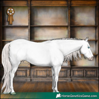 Horse Color:Smoky Creme Ice Roan Dun Tobiano 
