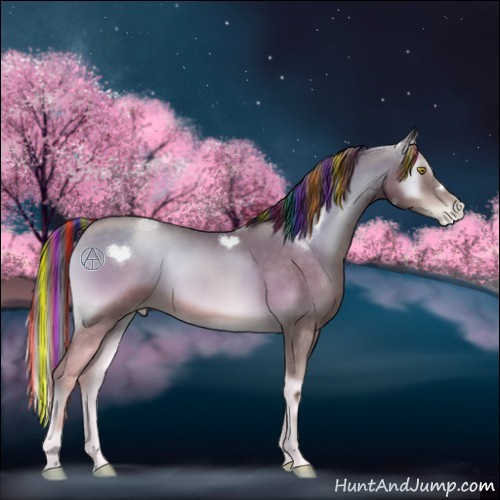 Horse Color:Platinum Painted Brown Pearl Onyx 
