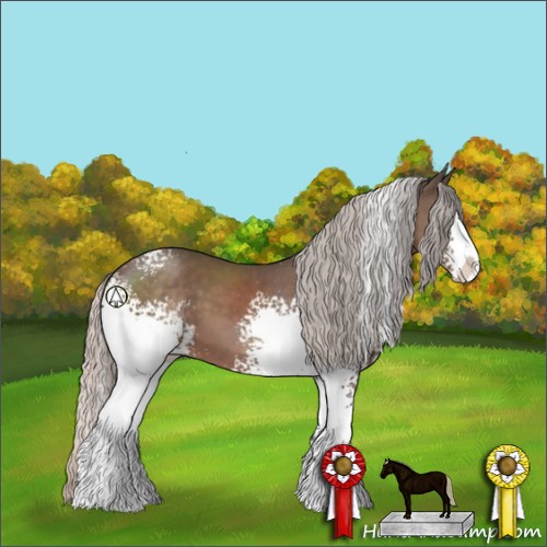 Horse Color:White Spotted Silver Black Sabino