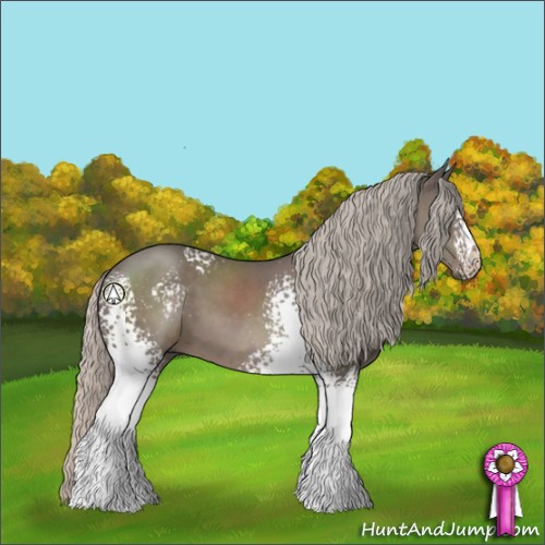 Horse Color:White Spotted Silver Black Sabino
