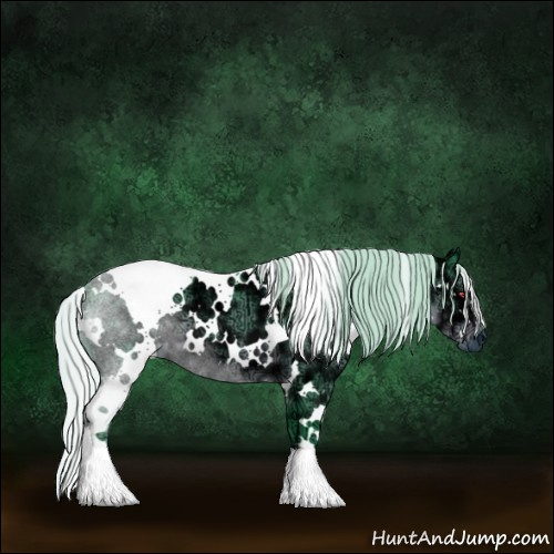 Horse Color:Watercolor White Spotted Silver Black Chinchilla Ice