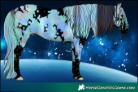 Horse Color:Void Nacre Watercolor White Spotted Black Sabino