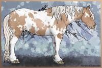 Horse Color:White Spotted Silver Black Pearl Tobiano 