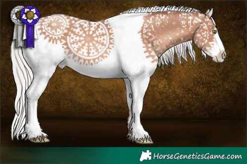 Horse Color:White Spotted Silver Sable Champagne Splash Tobiano 
