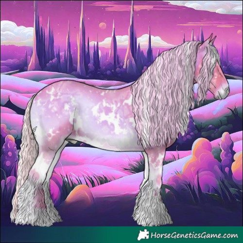 Horse Color:Watercolor White Spotted Silver Bay Ice Onyx 