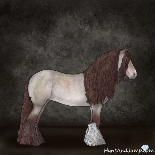 Horse Color:Platinum Chocolate Brown Roan Dun 