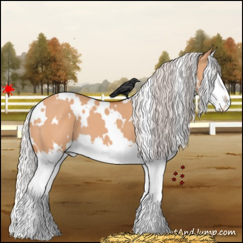 Horse Color:White Spotted Silver Bay Dun Splash