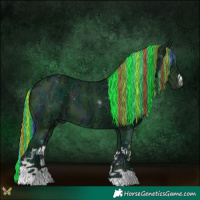 Horse Color:Gray Painted Watercolor White Spotted Midnight Black Ice