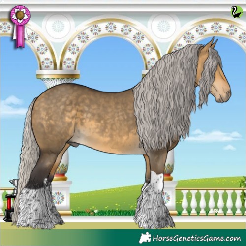 Horse Color:Silver Buckskin Dun Sabino Tobiano 