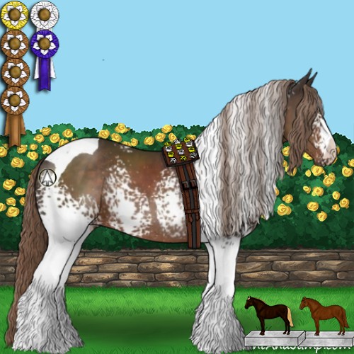 Horse Color:White Spotted Liver Chestnut Tobiano Rabicano 