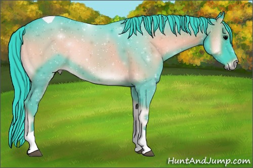 Horse Color:Watercolor Blue Onyx Tobiano 