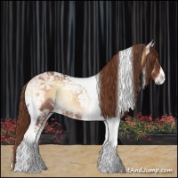 Horse Color:Red Onyx Ice Tobiano Rabicano