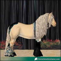 Horse Color:Palomino Dun Tobiano Rabicano