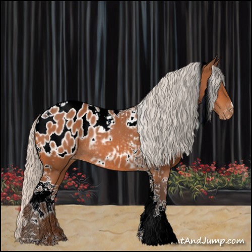 Horse Color:Silver Bay Tobiano Blanket Rabicano 