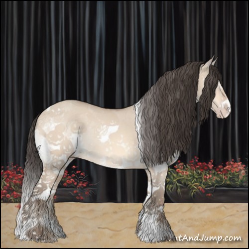 Horse Color:Amber Champagne Dun Splash Tobiano 