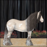 Horse Color:Amber Champagne Dun Splash Tobiano 