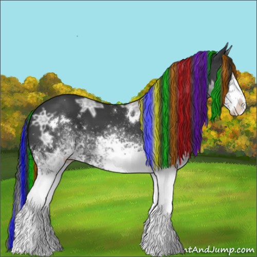 Horse Color:Painted White Spotted Black Ice