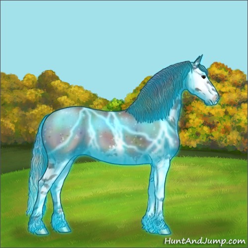 Horse Color:Nacre Thunderstruck Black Sabino Splash 