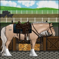 Horse Color:Silver Blue Roan Pearl Tobiano Frame 