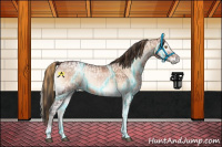 Horse Color:Smoky Blue Onyx Ice Pearl Tobiano and Thunderstruck Bay Ice Onyx Mushroom Sabino