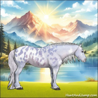 Horse Color:Watercolor White Spotted Silver Black Blanket 