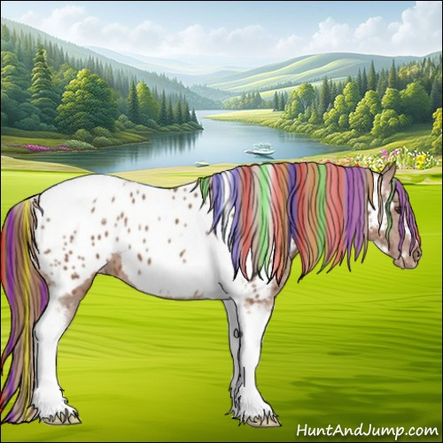Horse Color:Painted White Spotted Chestnut Tobiano Frame Near Leopard