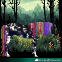 Horse Color:Painted White Spotted Midnight Liver Chestnut 