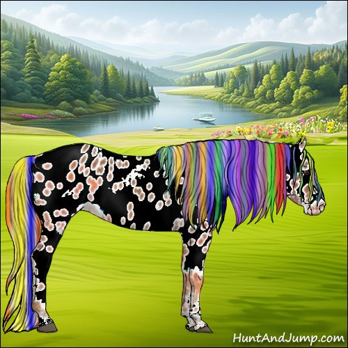 Horse Color:Painted White Spotted Chestnut Appaloosa Rabicano 