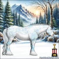 Horse Color:Watercolor White Spotted Silver Bay Chinchilla Ice Dun Splash