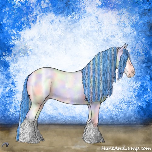 Horse Color:Painted Nacre Cremello Chinchilla Roan Onyx