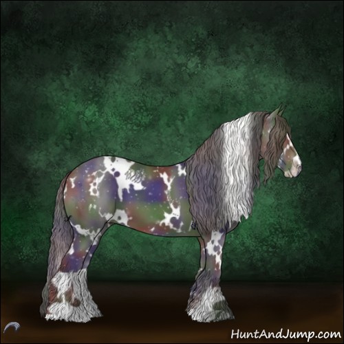 Horse Color:Nacre White Spotted Smoky Black Chinchilla Sabino 