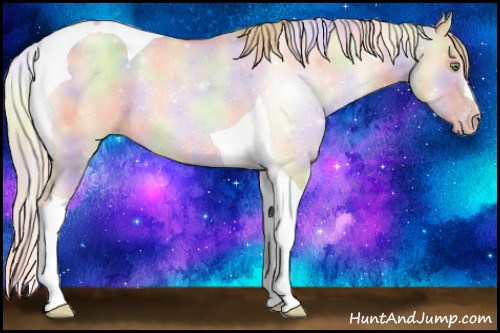 Horse Color:Nacre Gold Champagne Dun Tobiano Rabicano 