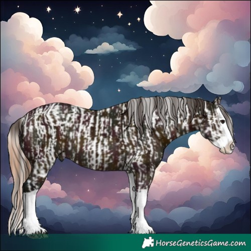 Horse Color:Midnight Bay Sabino Tobiano Varnish and Midnight Bay Ice Splash