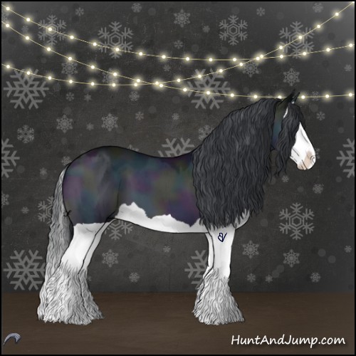 Horse Color:Midnight Brown Chinchilla Dun Splash Brindle 