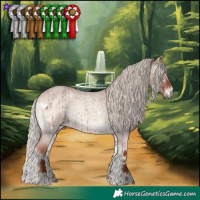 Horse Color:White Spotted Silver Grullo Roan Onyx Brindle