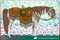 Horse Color:Liver Red Roan Pearl Tobiano Frame 
