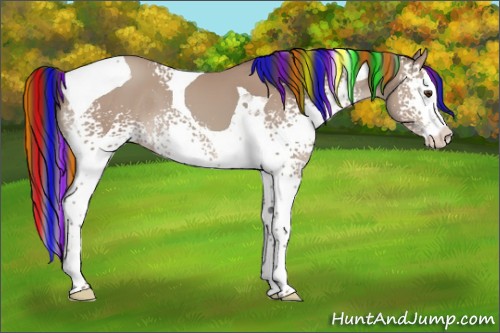 Horse Color:Painted White Spotted Classic Champagne Splash Tobiano 
