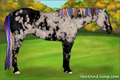 Horse Color:Void Painted White Spotted Silver Grullo Ice Sabino Blanket
