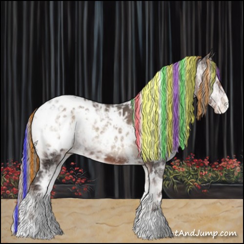 Horse Color:Painted White Spotted Silver Blue Onyx Ice Varnish 